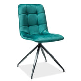 Scaun tapitat cu stofa catifelata verde Texo, 45X42X97