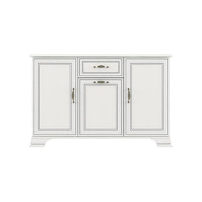 Comoda cu 3 usi si un sertar Tiffany (Tiffy), alb vintage, PAL, 139x37x90 cm