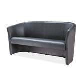 Canapea fixa TM-3 piele ecologica neagra/wenge, 160x60x76