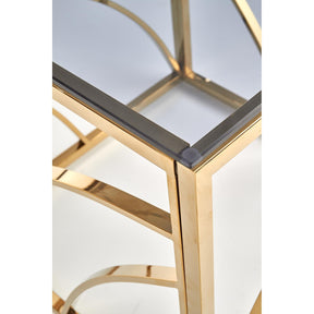 Masuta de cafea UNIVERSE patrata auriu/fumuriu, 55x55x55 cm