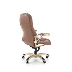Scaun directorial piele maro Carlos, 66X70X106/114 CM