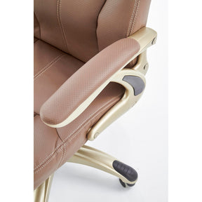 Scaun directorial piele maro Carlos, 66X70X106/114 CM