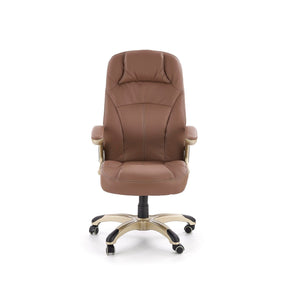Scaun directorial piele maro Carlos, 66X70X106/114 CM