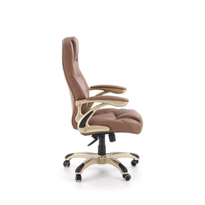 Scaun directorial piele maro Carlos, 66X70X106/114 CM