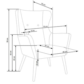 Scaune fotolii birou Cotto, gri inchis, 73X76X99X43 CM