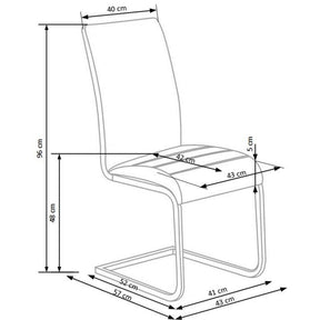 Scaun tapitat cu piele ecologica alba K108, 44X48X96 CM