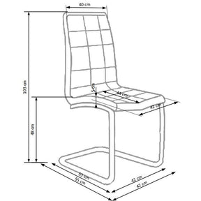 Scaun tapitat cu piele ecologica alba K147, 42X55X101 CM