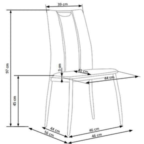 Scaun tapitat cu piele ecologica neagra K187,  44X41X97 CM.