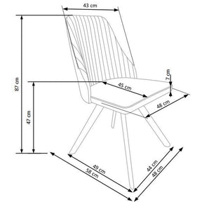 Scaun tapitat cu piele ecologica alba K206, 53X48X87 CM