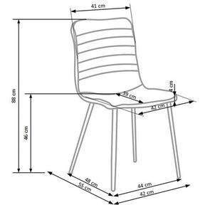 Scaun vizitator tapitat cu stofa gri K251, 42X39X88 CM
