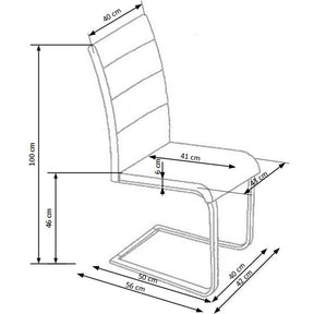 Scaun tapitat cu piele ecologica crem K85, 42X56X100 CM