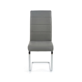 Scaun bucatarie tapitat cu piele ecologica gri K85, 43X56X100 CM