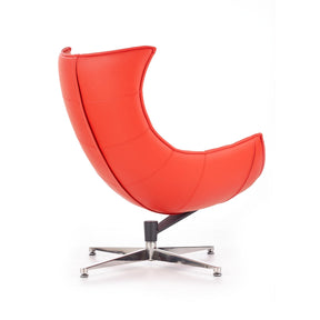 Fotolii moderne rotative Luxor, piele ecologica rosie, 86x94x96 cm