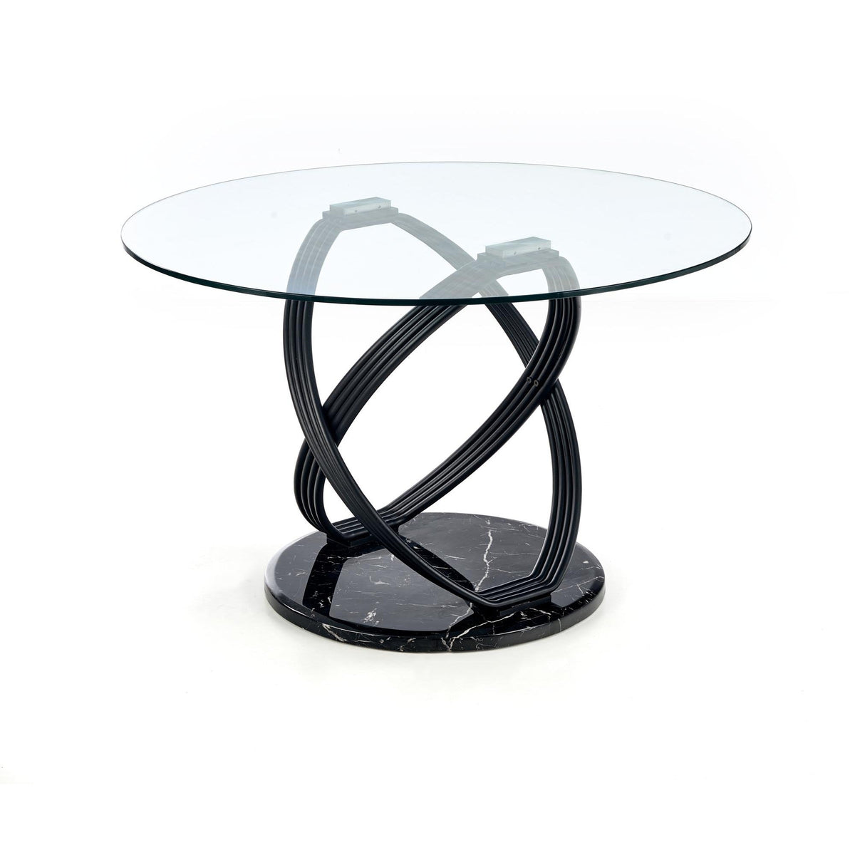 Masa OPTICO, transparenta/negru, 122x77 cm