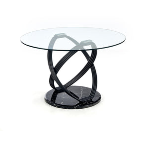 Masa OPTICO, transparenta/negru, 122x77 cm