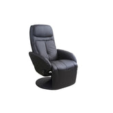 Fotoliu cu sistem recliner Optima, piele ecologica neagra, 77x139x101 cm