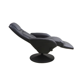 Fotoliu cu sistem recliner Optima, piele ecologica neagra, 77x139x101 cm