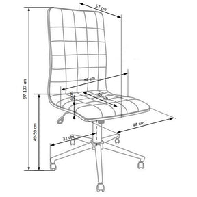 Scaun ergonomic fara brate alb Porto, 44X46X97/107 CM