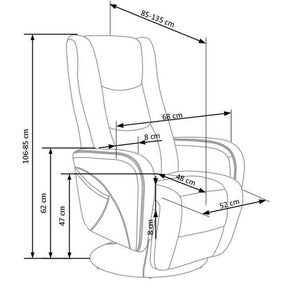 Fotoliu cu recliner Pulsar 2, bej, 68x135x106 cm.