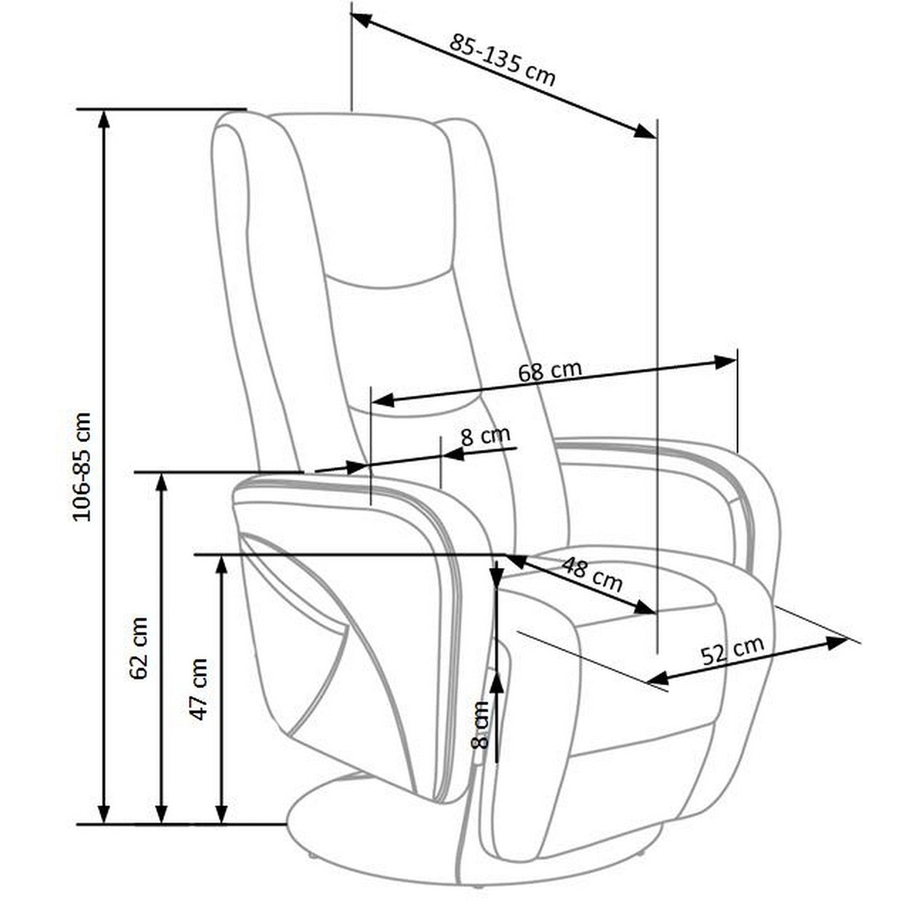 Fotoliu recliner cu masaj Pulsar, bej, 68x135x106 cm