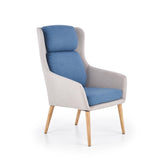 Fotoliu cu scaun picioare Purio, gri/albastru, 67x75x103 cm