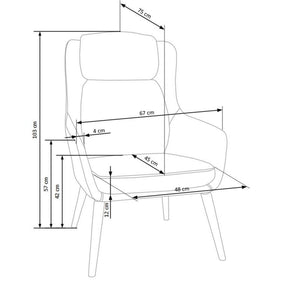 Scaun design scandinav Purio, gri, 67x75x103 cm