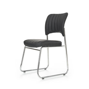 Scaune tapitate imitatie piele Rapid Black, 48X58X83 CM