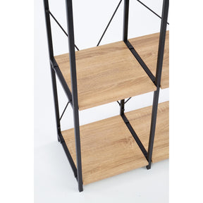 Biblioteca REG19, sonoma/negru, 90x30x190 cm