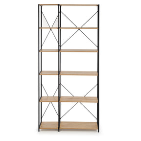 Biblioteca REG19, sonoma/negru, 90x30x190 cm