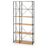 Biblioteca REG19, sonoma/negru, 90x30x190 cm