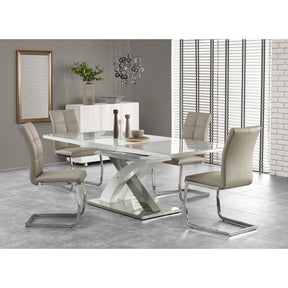 Masa moderna dining Sandor 2, gri/alb, 160/220X90X78 CM