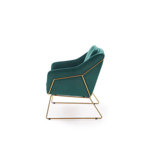 Fotoliu living tapitat Soft 3, verde, 69x76x81 cm.