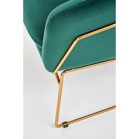 Fotoliu living tapitat Soft 3, verde, 69x76x81 cm.
