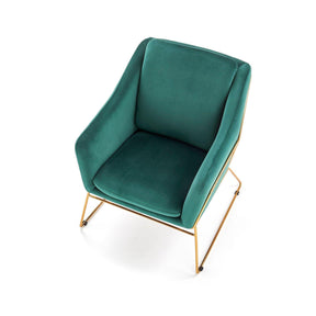 Fotoliu living tapitat Soft 3, verde, 69x76x81 cm.