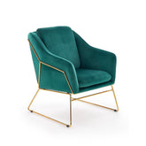 Fotoliu living tapitat Soft 3, verde, 69x76x81 cm.