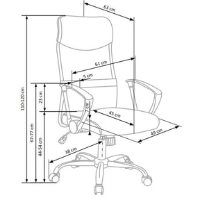 Scaun cu spatar alb Vire, 61X63X110/120 CM