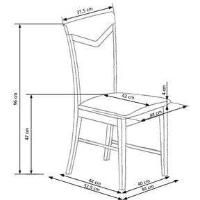 Scaun tapitat cu stofa gri Citrone, 44X43X96 CM
