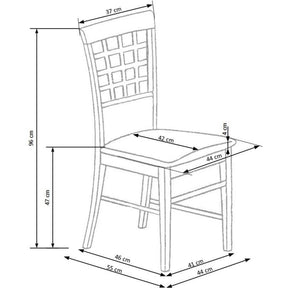 Scaun tapitat Gerard 3, fag/stofa gri, 44X43X96 cm.