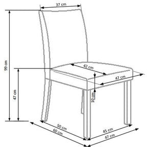 Scaun tapitat cu piele ecologica Norbert, 47X55X99 CM