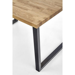 Masa lemn masiv Radus sonoma/negru, 140/85/76 CM