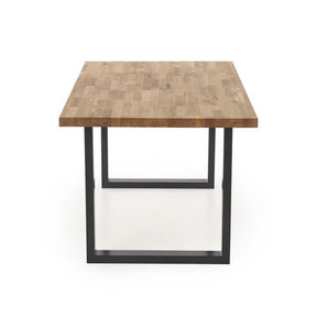 Masa lemn masiv Radus sonoma/negru, 160/90/76 CM