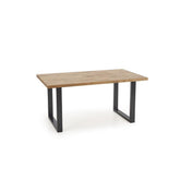Masa lemn masiv Radus sonoma/negru, 160/90/76 CM