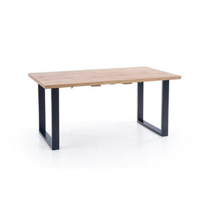 Masa Venom stejar wotan/negru, 135-185/85/74 CM