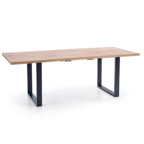 Masa Venom stejar wotan/negru, 135-185/85/74 CM