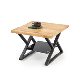 Masuta de cafea XENA patrata negru/natural, 60x60x45 cm