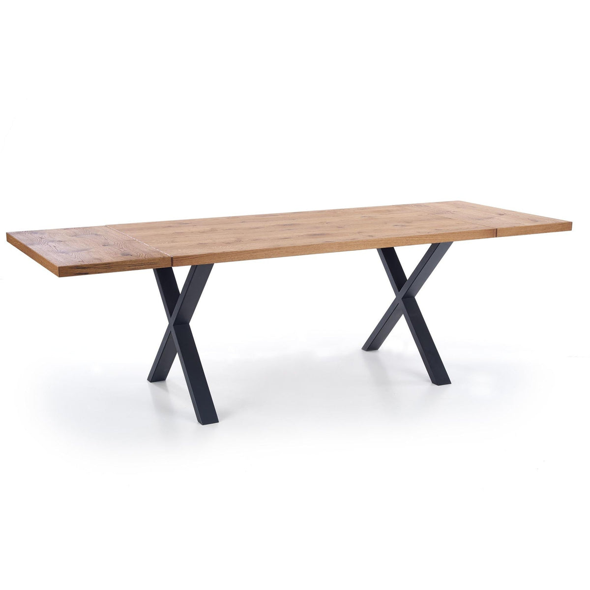 Masa extensibila XAVIER, stejar deschis/negru, 160/250x90x76 cm