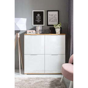 Comoda alba lemn Zele, 104X41X106 CM
