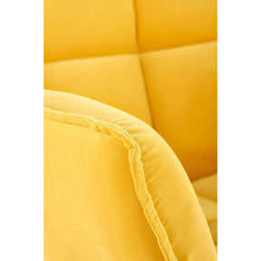 Fotoliu modern Belton, catifea galbena, 74x73x78 cm
