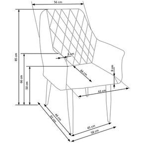 Scaune sufragerie cu brate K287, 61X58X85 CM