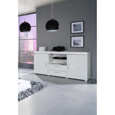 Comoda SAMBA REG-5, alb, 164x45x80 cm